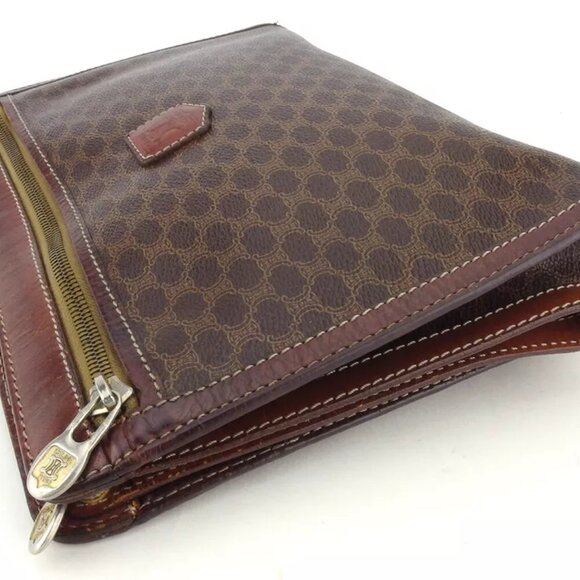 CELINE clutch bag macadam beige PVC ?~ leather Authentic - Picture 4 of 9